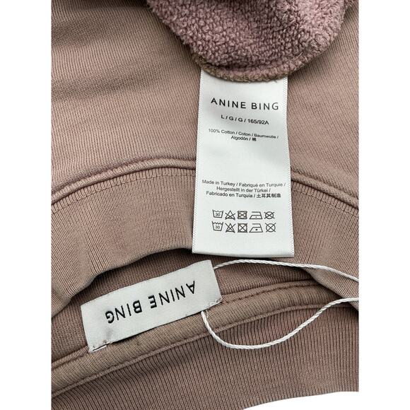 Anine Bing Collegiate Tan Tyler Sweatshirt Size L - Picture 4 of 4